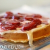 gaufre sucré - Recette de gaufre au cheesecake et aux fraises